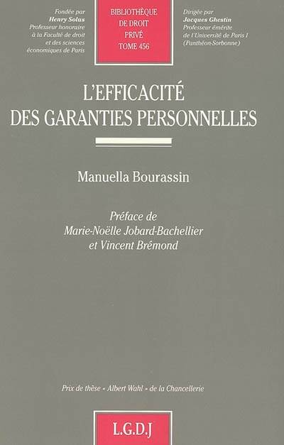 l'efficacité des garanties personnelles