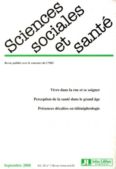 Revue Sciences Sociales et Santé. Septembre  2008. Vol. 26 n°3 - Collectif