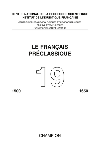 19 - Le Francais Preclassique N.19 2017