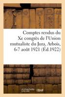 Comptes rendus du Xe congrès de l'Union mutualiste du Jura