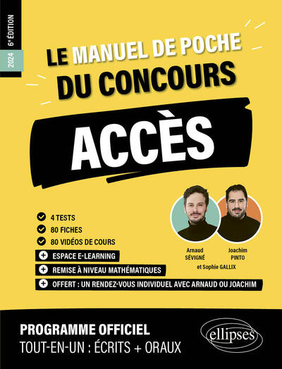 Le Manuel de POCHE du concours ACCES (Programme officiel : écrits + oraux)