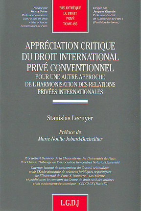 appréciation critique du droit international privé conventionnel - Stanislas Lecuyer