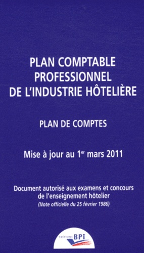 Plan Comptable Hotelier 2011