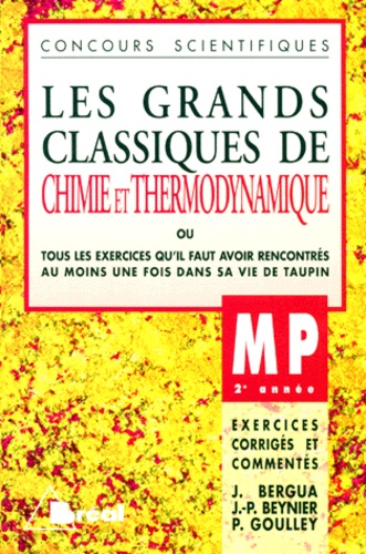 Les grands classiques de chimie et thermodynamique MP 2e année