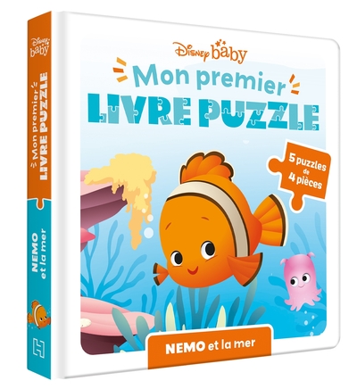 DISNEY BABY - Mon Premier livre puzzle - 4 pièces - Nemo et la mer