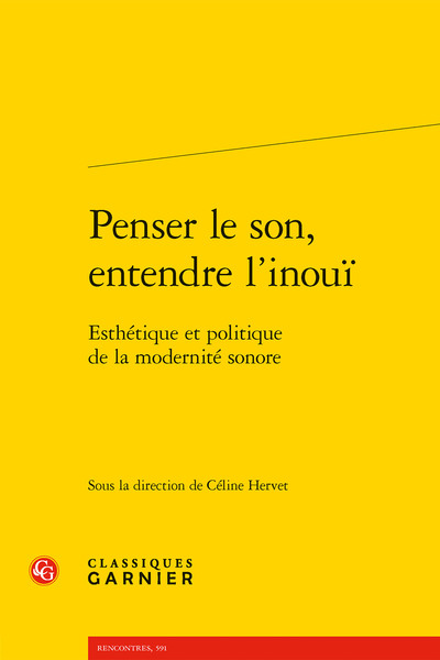 Penser le son, entendre l'inouï