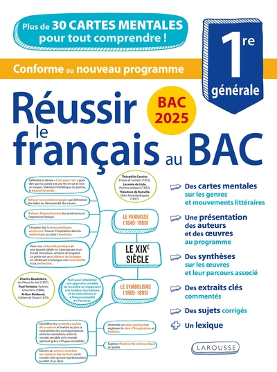 Bac 2025 - Réussir le français au Bac en cartes mentales - Collectif