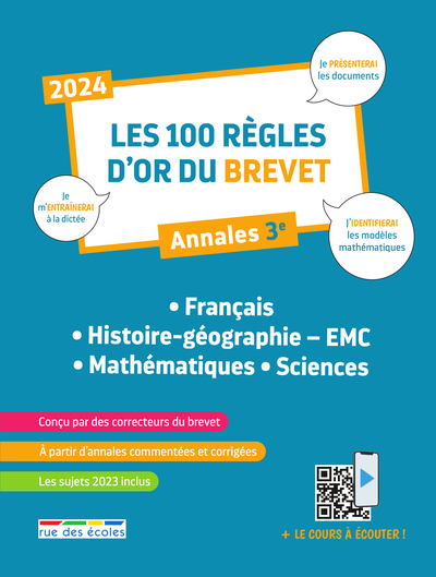 Les 100 règles d'or du Brevet 2024 - La Compilation - Collectif