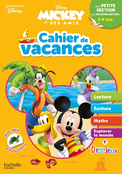 Disney - Mickey - De la Petite à la Moyenne Section - Cahier de vacances 2024