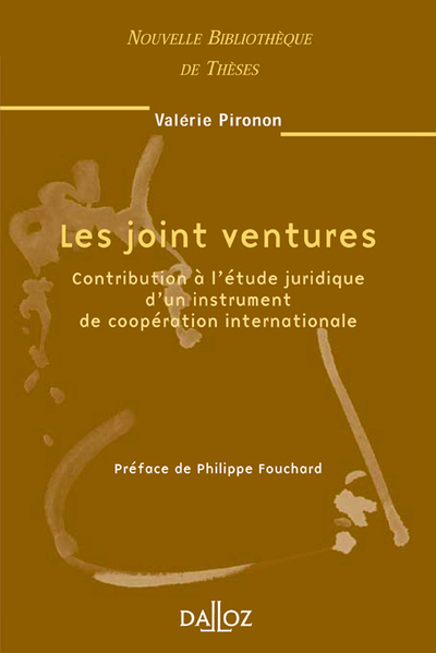 Les joint ventures. Volume 37