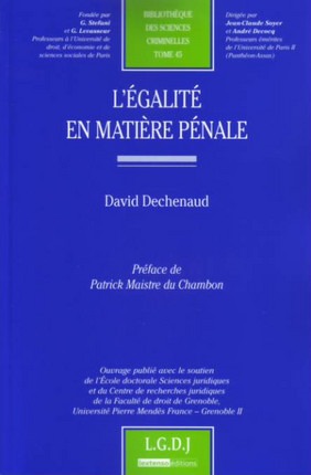 L'Egalite En Matiere Penale - Prix Vendome