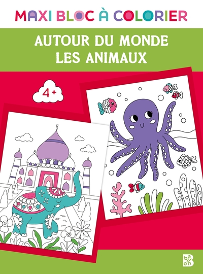 Maxi bloc à colorier - Autour du monde + animaux