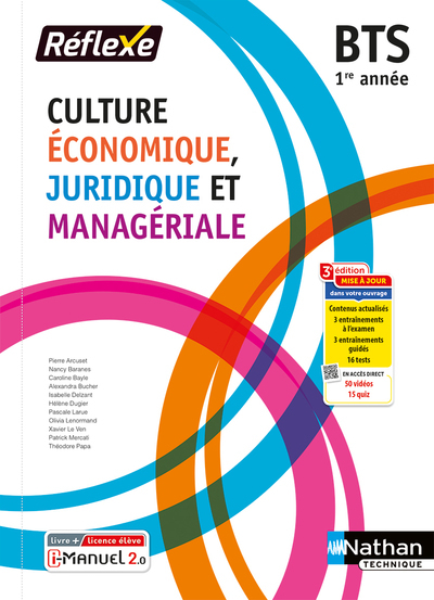 Culture économique juridique et managériale BTS 1 (Pochette Réflexe) Livre + licence élève 2023