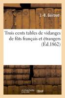 Trois cents tables de vidanges de fûts français et étrangers, mouillage des spiritueux - Guiraud-J-B