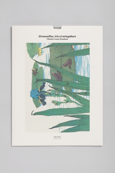 Tirage - Grenouilles, iris et nénuphars - Charles-Louis HOUDARD