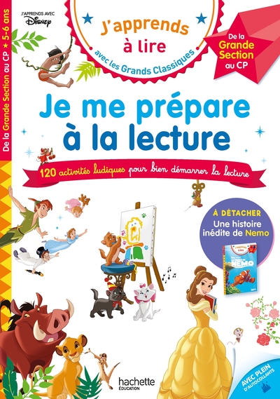 Disney - Je Me Prépare À La Lecture Avec Les Grands Classiques Disney - Cahier De Vacances 2024, Grande Section - Cp (Dès 5 Ans)