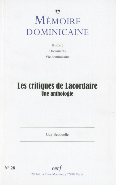 Critiques de Lacordaire - Une anthologie (Les)