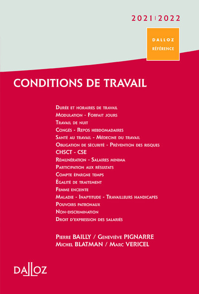 Conditions De Travail 2021/22 - 1re Ed.