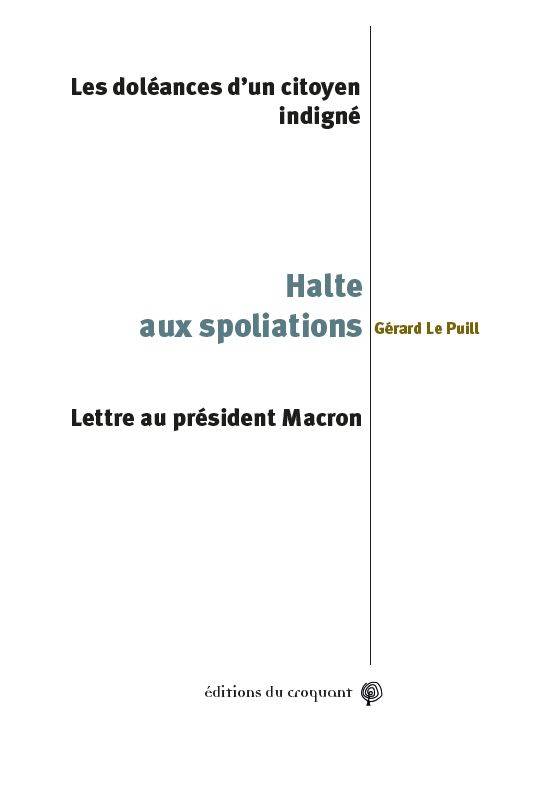 Halte aux spoliations - Gérard Le Puill