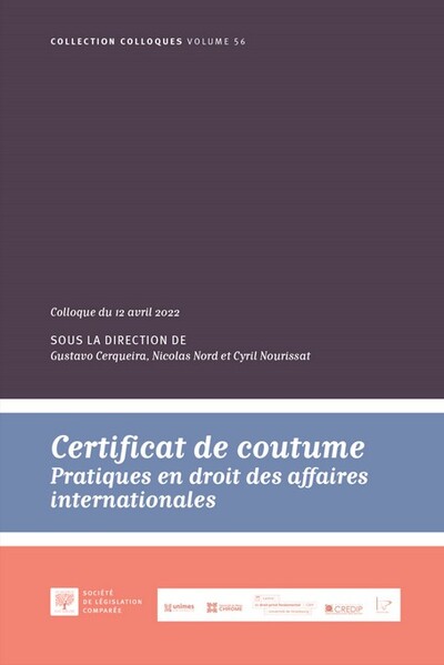 Certificat de coutume - Cyril Nourissat