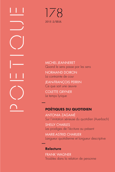 Poétique N° 178/2015-2 Volume 178