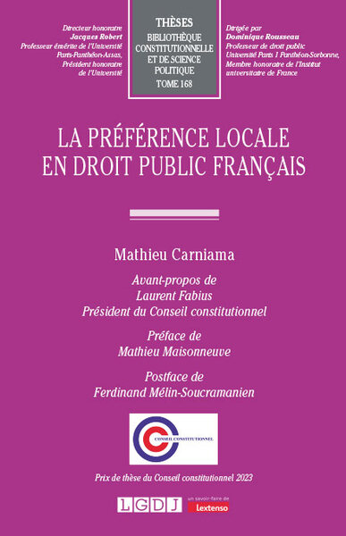 La préférence locale en droit public français - Mathieu Carniama