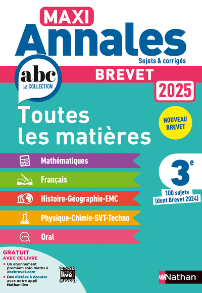 Maxi Annales Brevet 2025 - Corrigé - Gilles Mora