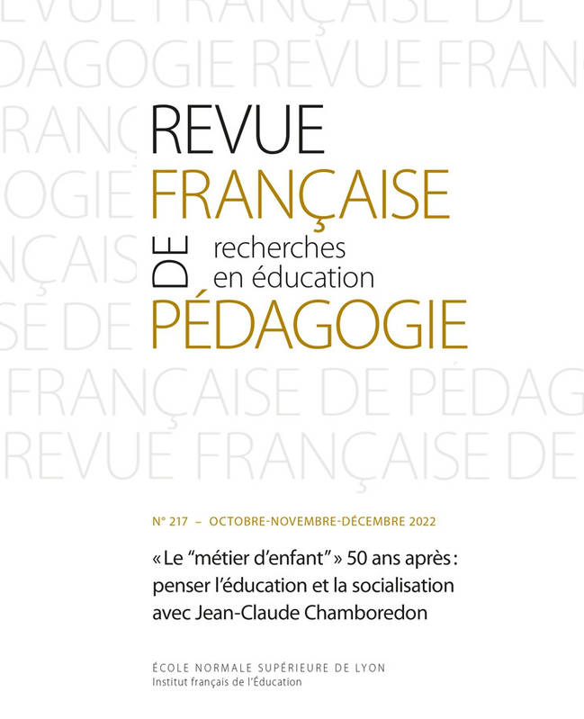 Revue française de pédagogie N° 217/2022 Volume 217