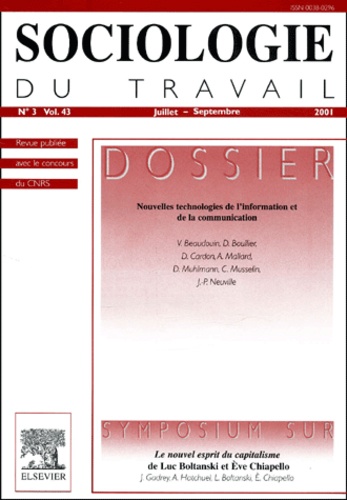 Sociologie du travail Volume 44 N° 3, Juil