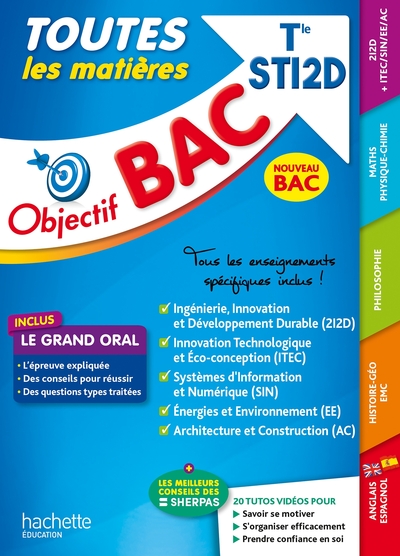 Objectif BAC 2025 - Tle STI2D Toutes les matières