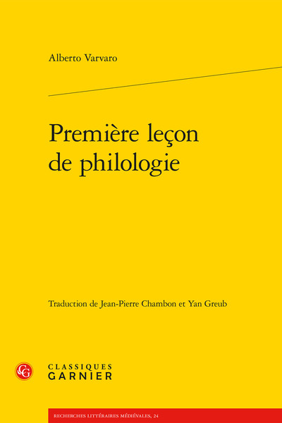 Première leçon de philologie