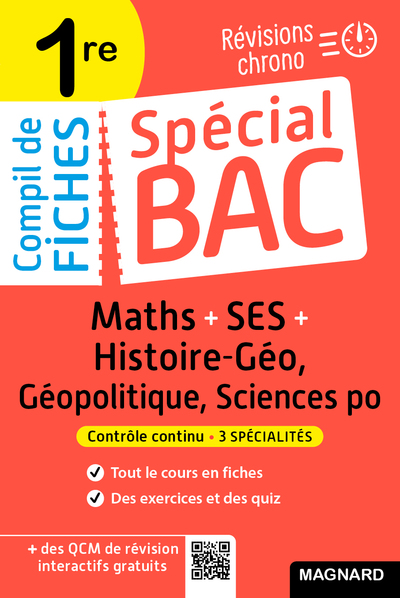 Spécial Bac Compil de Fiches SES-Maths-Histoire-Géo-Géopolitique-Sciences Po 1re Bac 2025 - Céline Charles, Vito Punta, Nicolas Verlaque