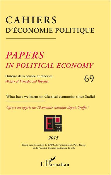 Cahiers d'économie politique N° 69/2015 Volume 69 - Cahiers D'Eco Pol 69