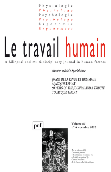 Le travail humain Volume 86 N° 4, octobre 2023 Volume 4