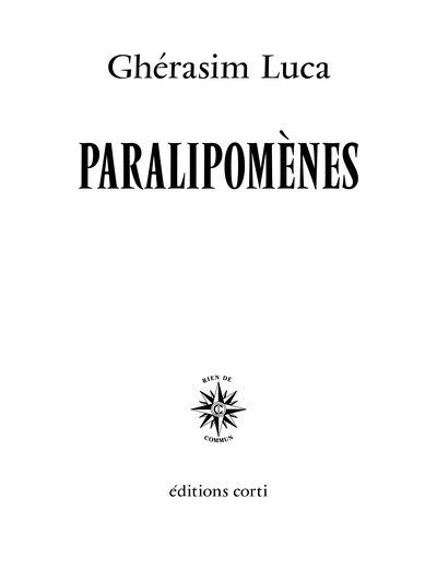 Paralipomènes