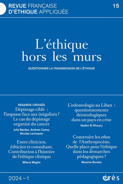 Revue française d'éthique appliquée N° 15 Volume 15