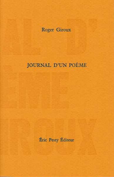 Journal d’un Poème