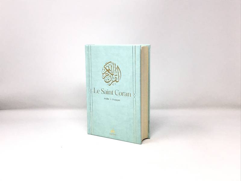 Saint Coran - Bilingue souple (arabe,franCais) - Moyen (14x20) - Vert clair