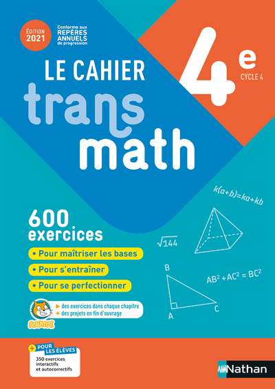 Cahier Transmath 4è - Cahier de l'élève 2021