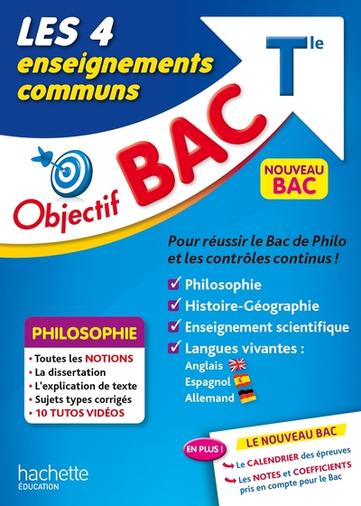 Objectif BAC Les 4 enseignements communs Terminale