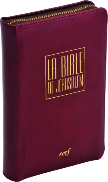 Bible de Jérusalem Poche tranche or + Étui cuir avec fermeture éclair