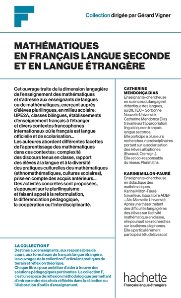 Collection F - Mathématiques en français langue seconde ou en langue étrangère - Catherine Mendonça-Dias