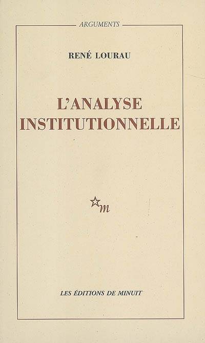 L'analyse institutionnelle