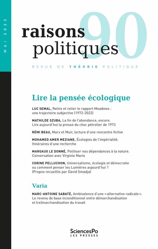 Raisons politiques N° 90, mai 2023 Volume 90