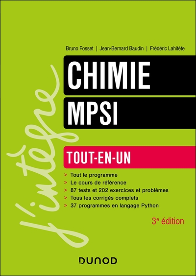 Chimie tout-en-un MPSI - 3e éd. - Frédéric Lahitète