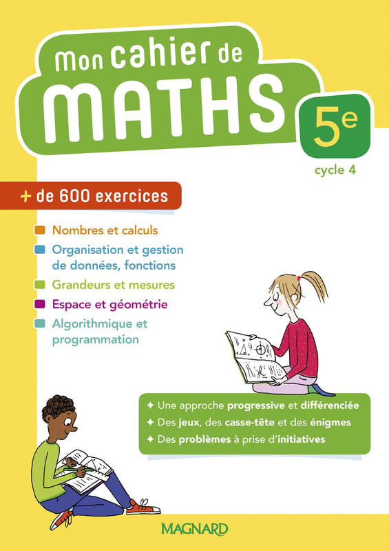 Mon cahier de maths 5e (2018)