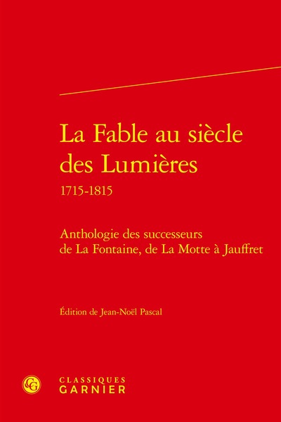 La Fable au siècle des Lumières