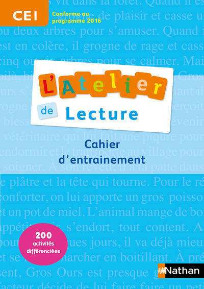 L'Atelier de lecture - Cahier d'entrainement - CE1