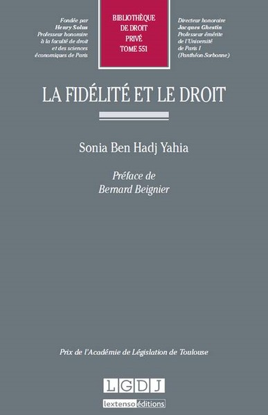 la fidélité et le droit - Sonia Ben Hadj Yahia