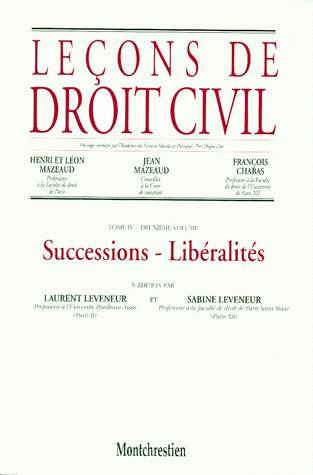 Leçons de droit civil - Volume 4